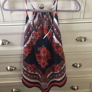 Racer back v neck floral top